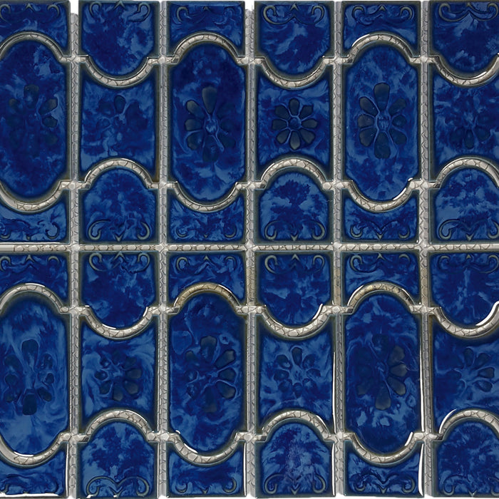 Tesoro - Botanical Collection - Porcelain Mosaic - Lake Blue