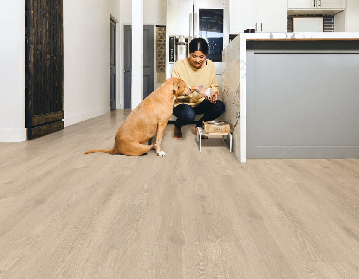 Floors 2000 - Brentwood Collection 8 in. x 60 in. Laminate Plank - Oyster Shell floor installation