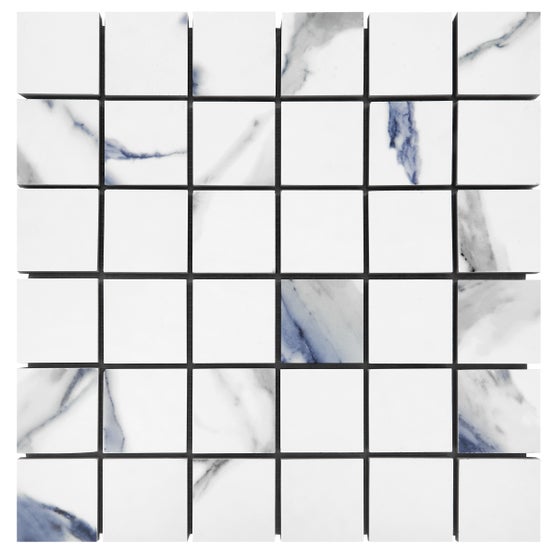 Floors 2000 - Calacatta Aqua 2 in. x 2 in. Polished Porcelain Mosaic - Aqua