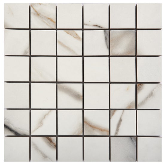 Floors 2000 - Calacatta Luxe 2 in. x 2 in. Polished Porcelain Mosaic - Luxe