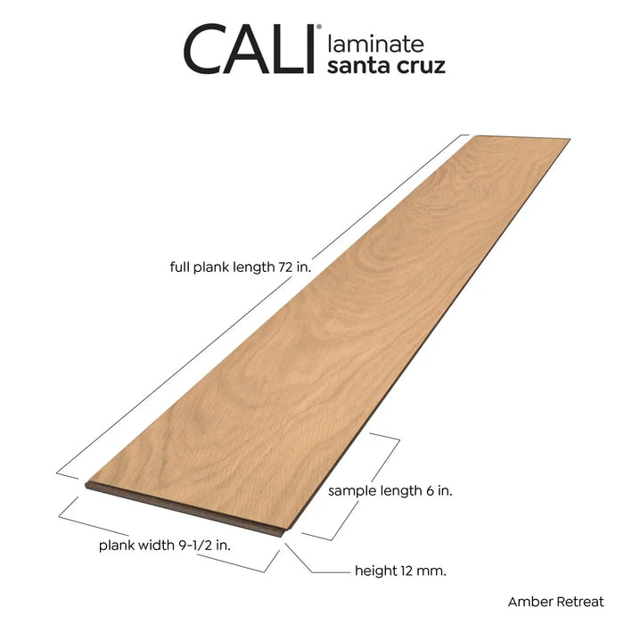 CALI Floors - Santa Cruz Collection - 9.5 in. x 72 in. Laminate Flooring - Amber Retreat Plank View