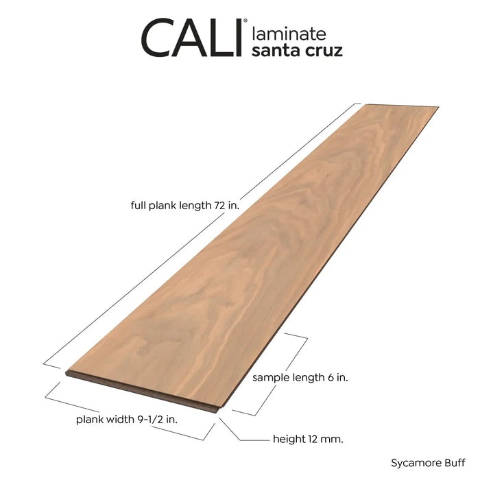 CALI Floors - Santa Cruz Collection - 9.5 in. x 72 in. Laminate Flooring - Buff Plank View
