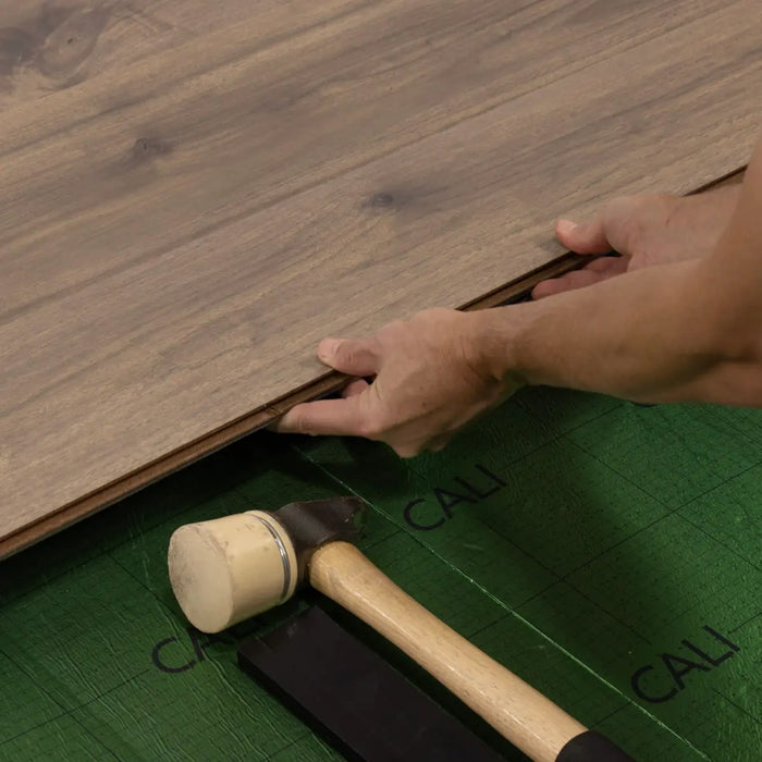 CALI Floors - Santa Cruz Collection - 9.5 in. x 72 in. Laminate Flooring - Misty Wood Walnut Install View