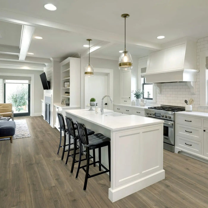 CALI Floors - Santa Cruz Collection - 9.5 in. x 72 in. Laminate Flooring - Misty Wood Walnut Room Scene