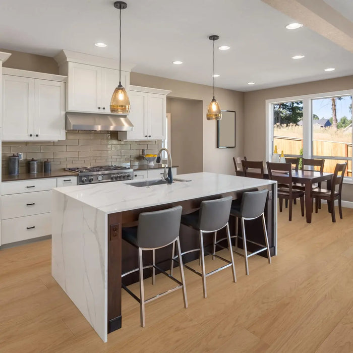 CALI Floors - Santa Cruz Collection - 9.5 in. x 72 in. Laminate Flooring - Surf Shop Kitchen Install