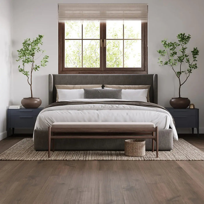 CALI Floors - Santa Cruz Collection - 9.5 in. x 72 in. Laminate Flooring - Beau Bark Bedroom Install