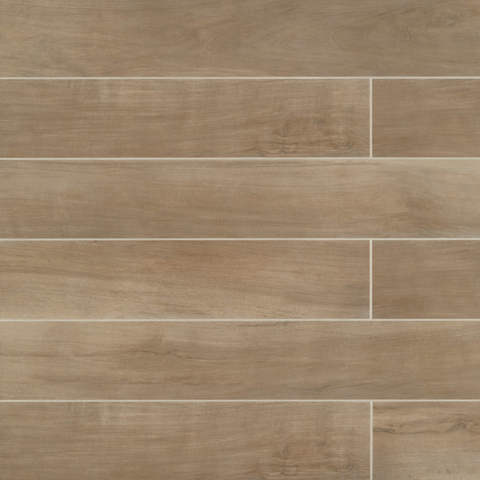 Bedrosians - Antique 8 in. x 48 in. Wood Look Matte Porcelain Tile - Clay