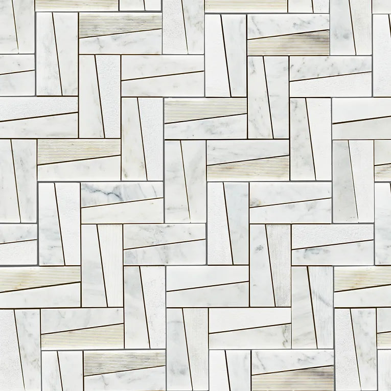 Arizona Tile - Modella Multi Finish Marble Mosaic - Calacatta Gris