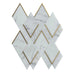 MM Tile and Stone - Statuario & Brass Arrowhead Marble Polished Waterjet Mosaic