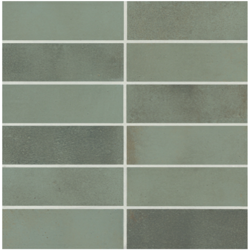 Bedrosians Celine Sage 2-in x 6-in Matte Porcelain Subway Floor and Wall Tile (5.33-sq. ft/ Carton)
