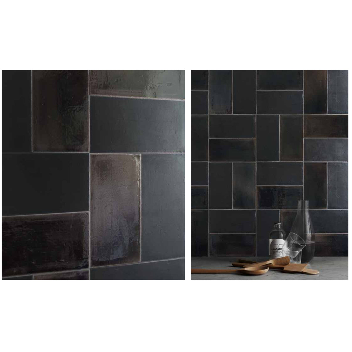 Ceramica - Urbana Ceramic Tile 4 in. x 8 in. - Matte Nero Installed