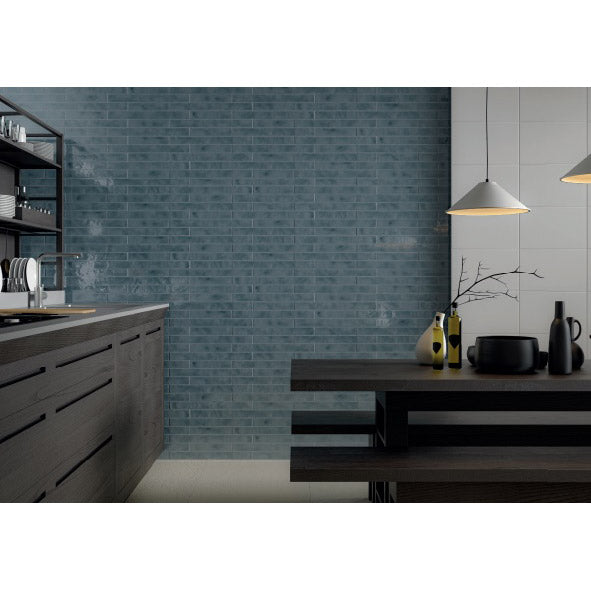 Cifre Ceramica - Lula 2" x 20" Ceramic Tile - Sage Installed