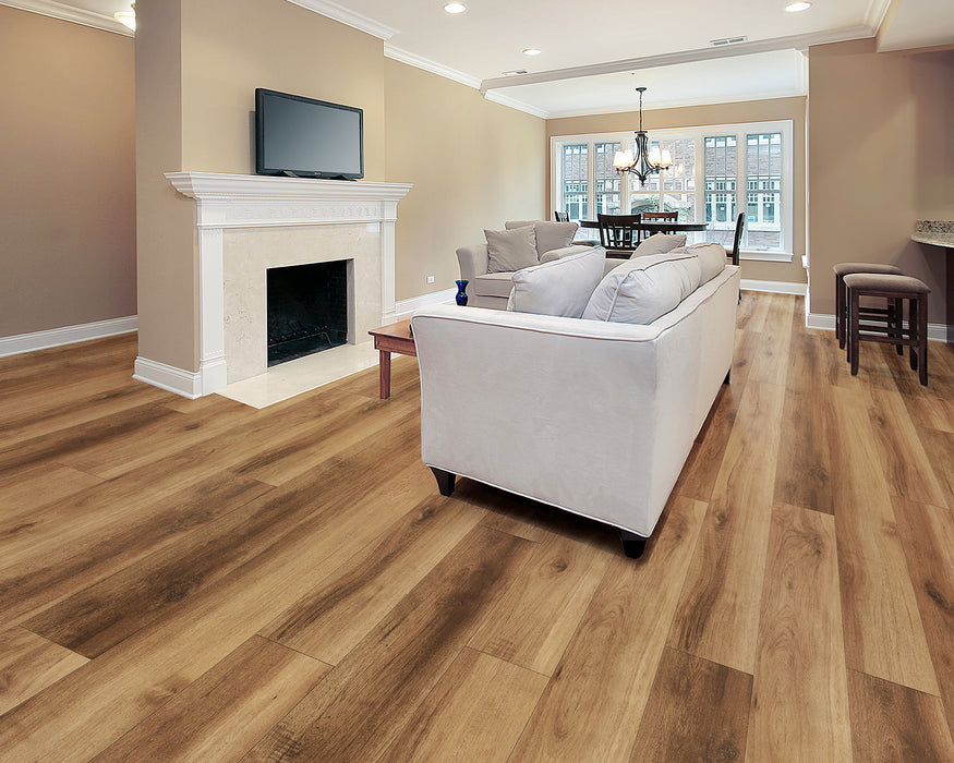 LW Flooring - Riverstone 7" x 60" Rigid Core Vinyl - Citrine Oasis room scene