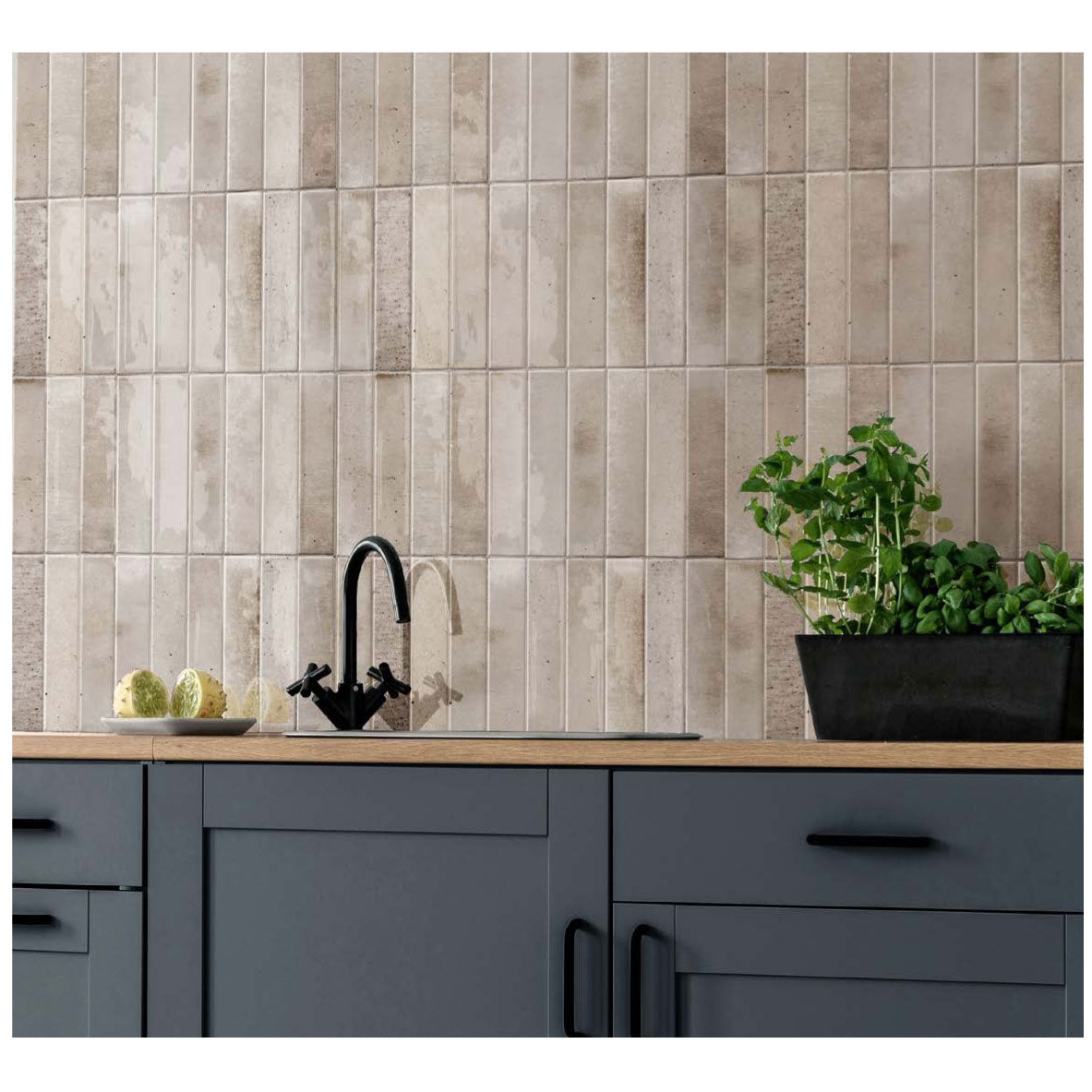 Cobsa - Homey Series 3 in. x 10 in. Porcelain Subway Tile - Honey installed