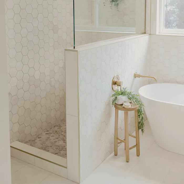 Arizona Tile - Flat Pebble Mosaic - Tan — Floorzz Arizona Tile - Flat Pebble Mosaic - Tan — Floorzz