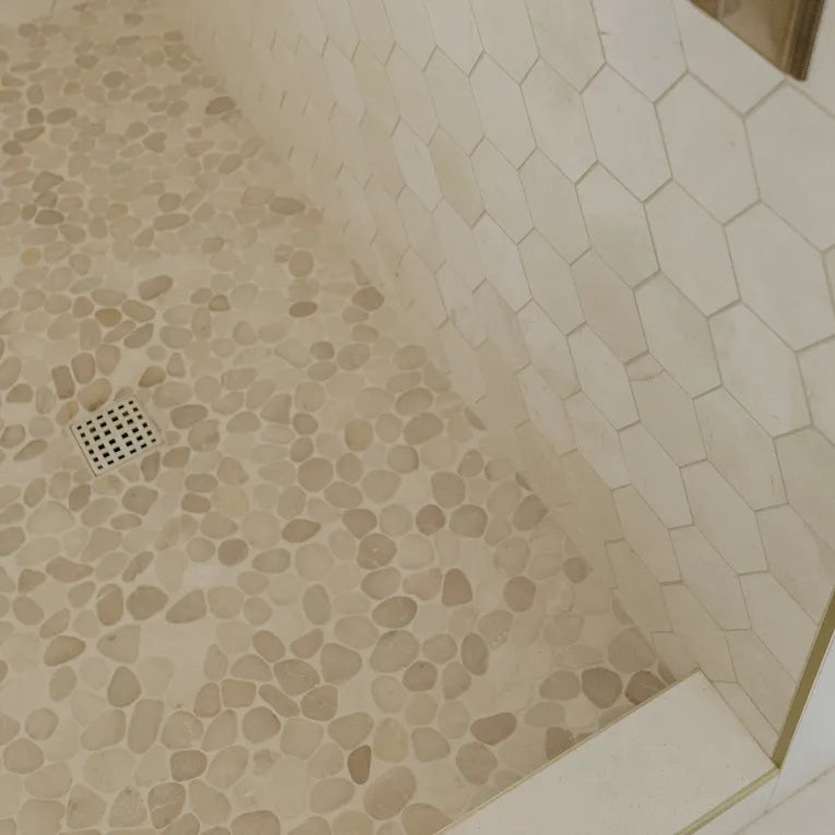 Arizona Tile - Flat Pebble Mosaic - Tan Installed 2