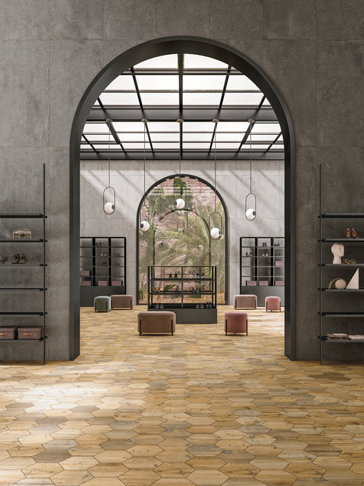 Tesoro - Cortina Collection - 10 in. x 60 in. Porcelain Tile - Honey Room Scene 2