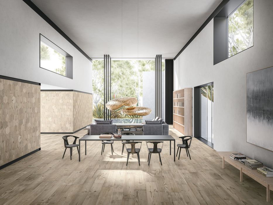 Tesoro - Cortina Collection - 10 in. x 60 in. Porcelain Tile - Natural Room Scene