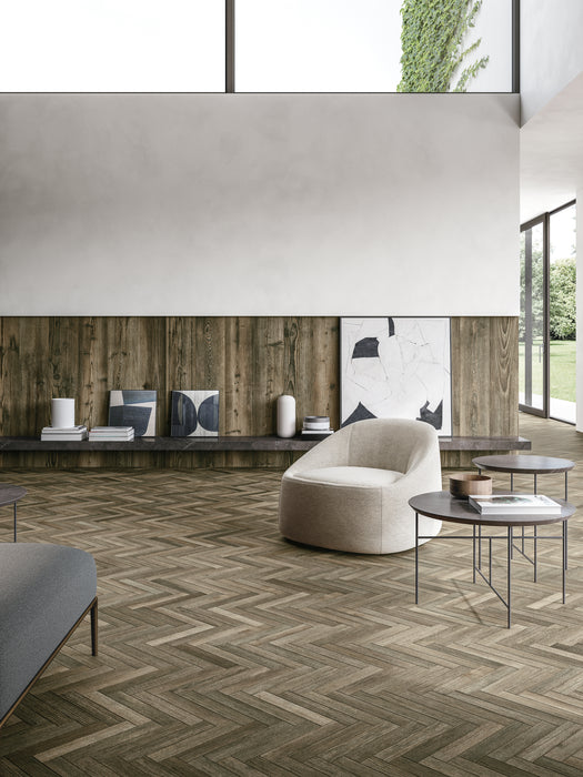Tesoro - Cortina Collection - 10 in. x 60 in. Porcelain Tile - Tobacco Room Scene 2