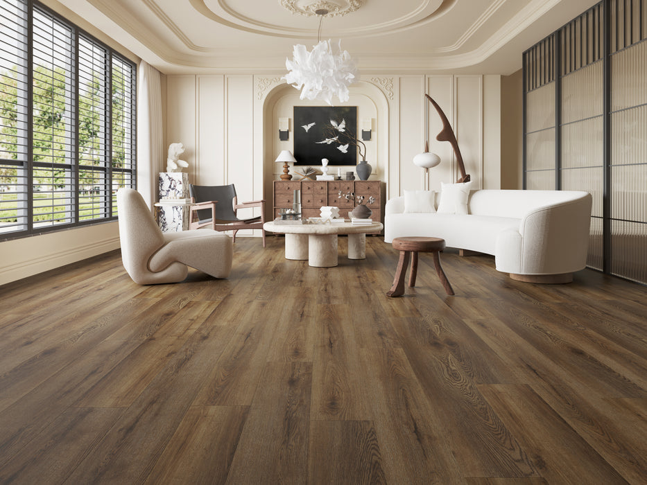 Create Flooring - Oakhaven Collection 9 in. x 60 in. WPC LVP - Aurora Oak Room Scene