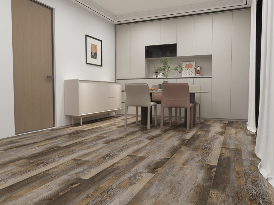Create Flooring - Oakhaven Collection 9 in. x 60 in. WPC LVP - Bedrock Room Scene