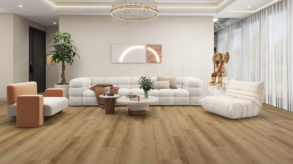Create Flooring - Oakhaven Collection 9 in. x 60 in. WPC LVP - Everwood Oak