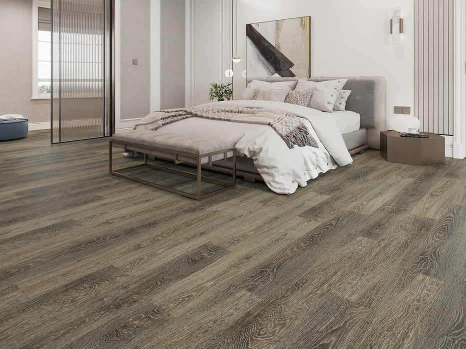 Create Flooring - Acadia 7 in. x 48 in. Glue Down Luxury Vinyl Plank - Aged Timber Room Scene