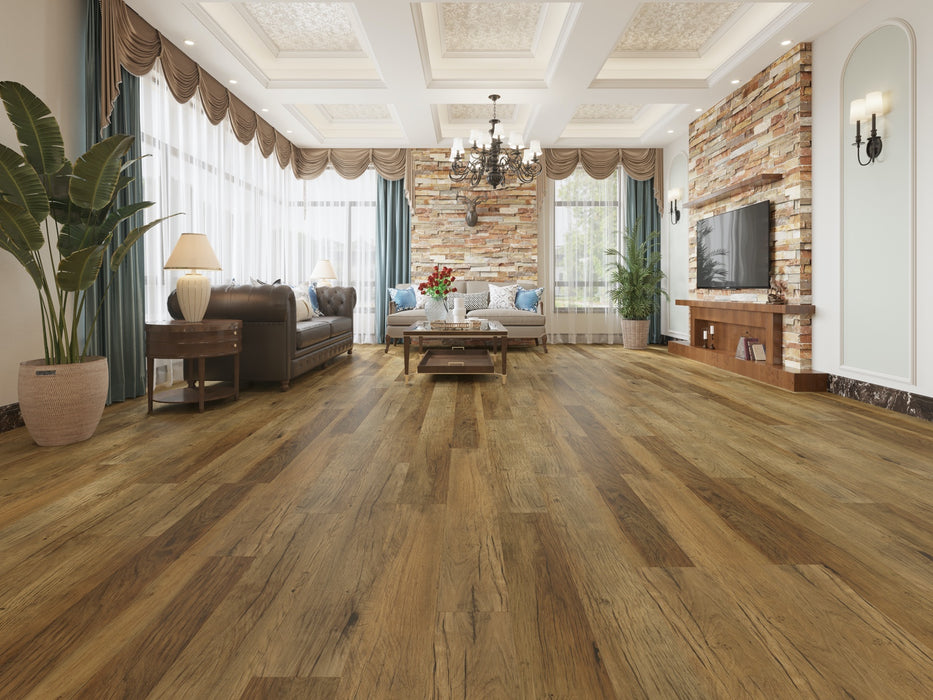 Create Flooring - Acadia 7 in. x 48 in. Glue Down Luxury Vinyl Plank - Autumn Room Scene