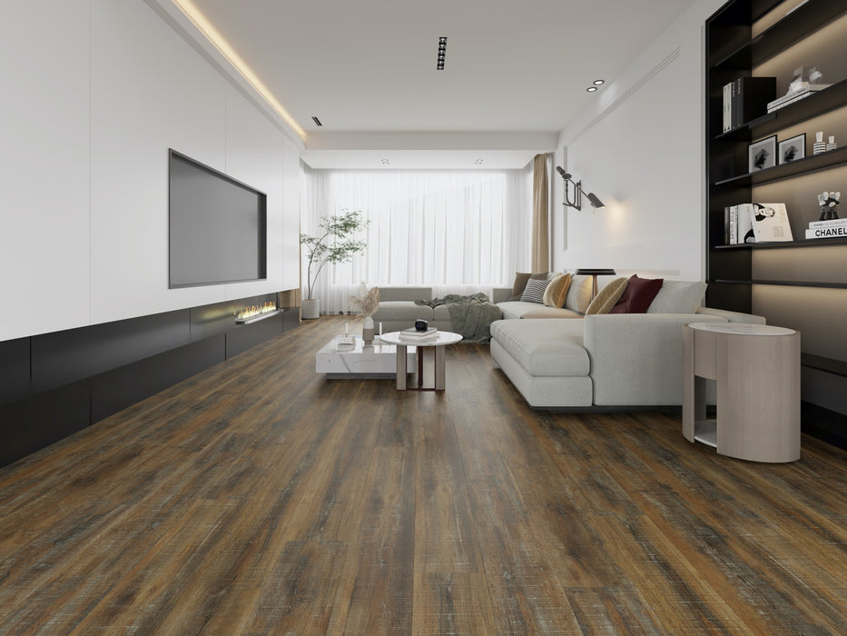 Create Flooring - Acadia 7 in. x 48 in. Glue Down Luxury Vinyl Plank - Outerbanks Room Scene