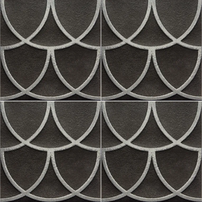 Arizona Tile - Curve 8x8 Matte Porcelain Mosaic - Black