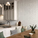 Arizona Tile - Curve 8x8 Matte Porcelain Mosaic - White wall installation