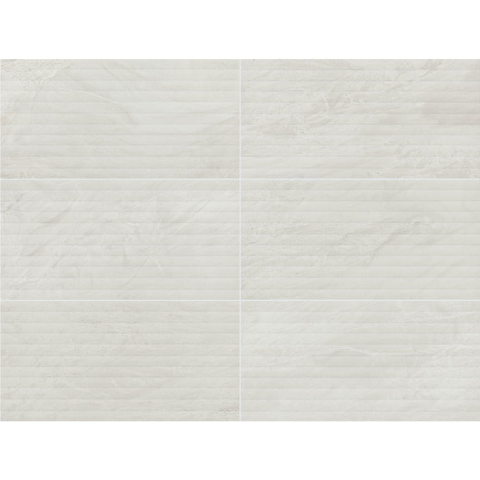 Daltile - Bryne - 12 in. x 24 in. - Fluted Satin Porcelain Tile - Coastline Color Variation