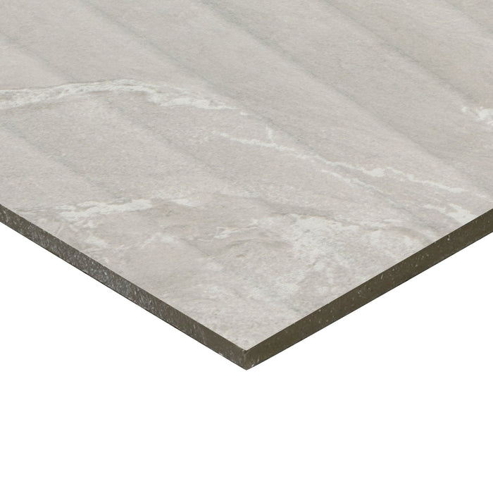 Daltile - Bryne - 12 in. x 24 in. - Fluted Satin Porcelain Tile - Mist Close View