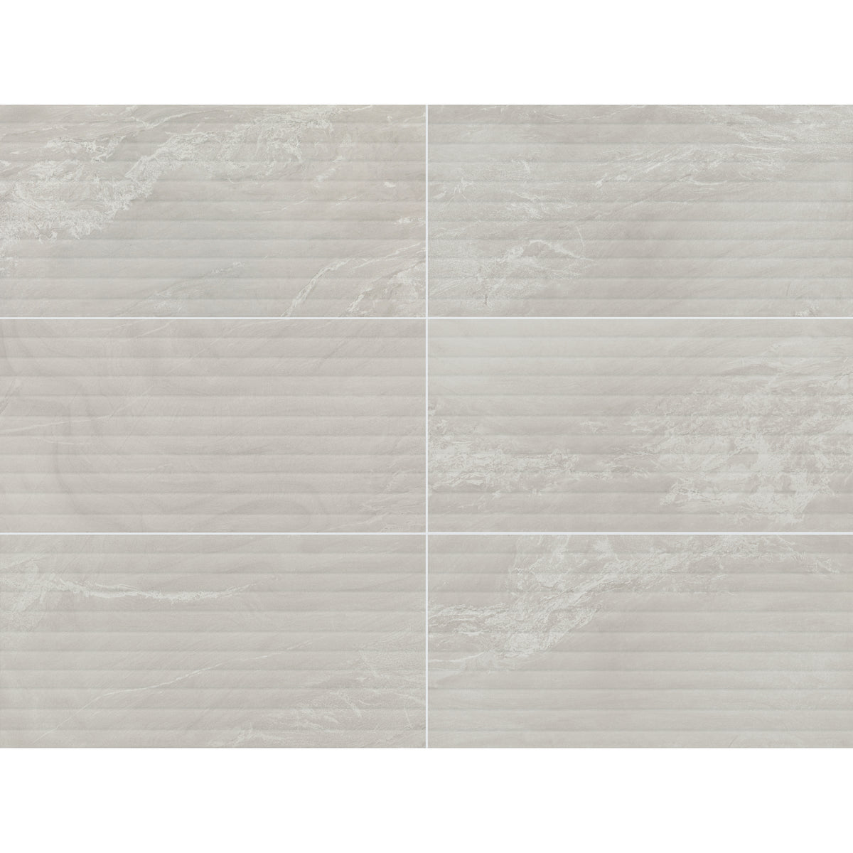 Daltile - Bryne - 12 in. x 24 in. - Fluted Satin Porcelain Tile - Mist Color Variation