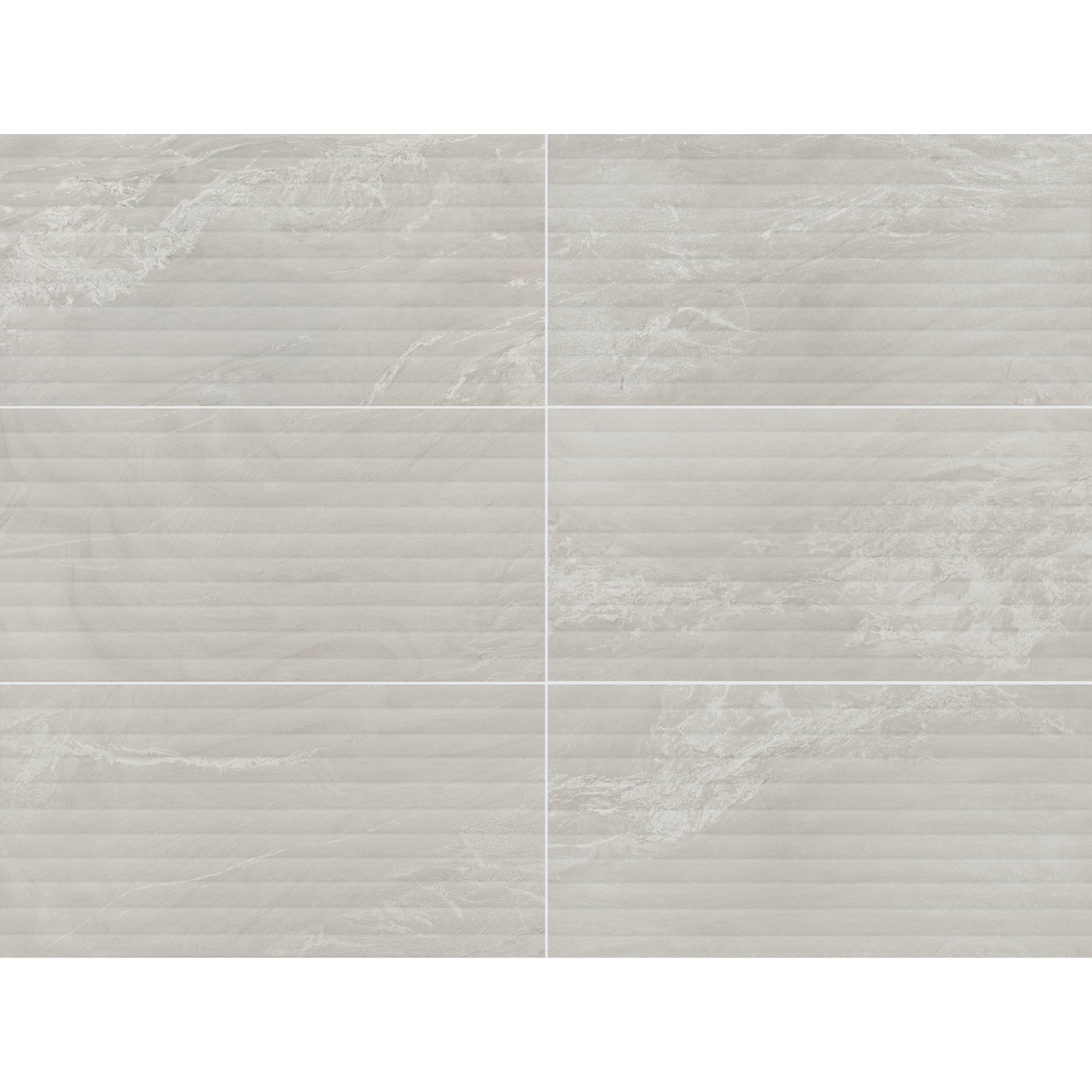 Daltile - Bryne - 12 in. x 24 in. - Fluted Satin Porcelain Tile - Mist