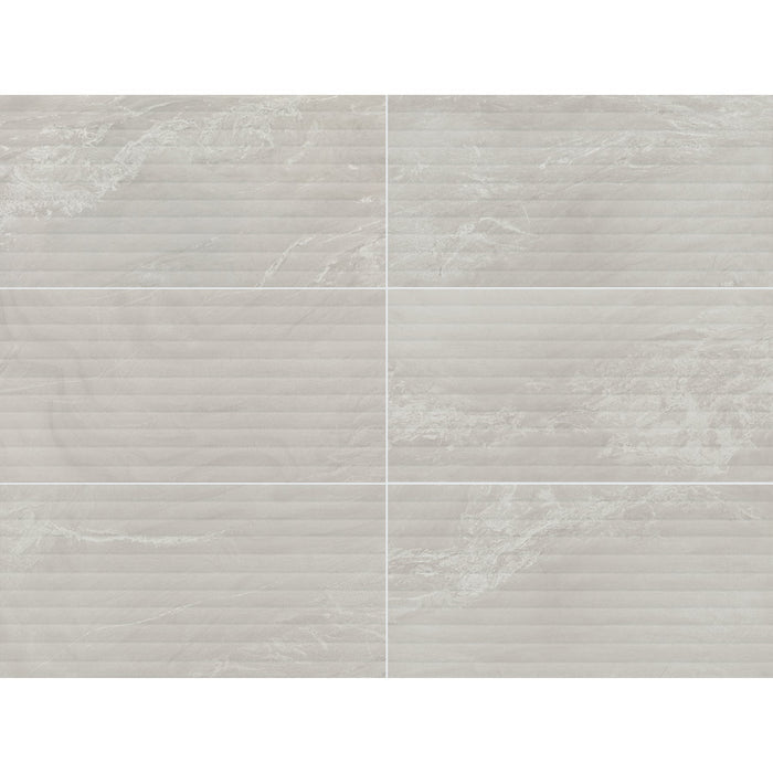 Daltile - Bryne - 12 in. x 24 in. - Fluted Satin Porcelain Tile - Mist Color Variation