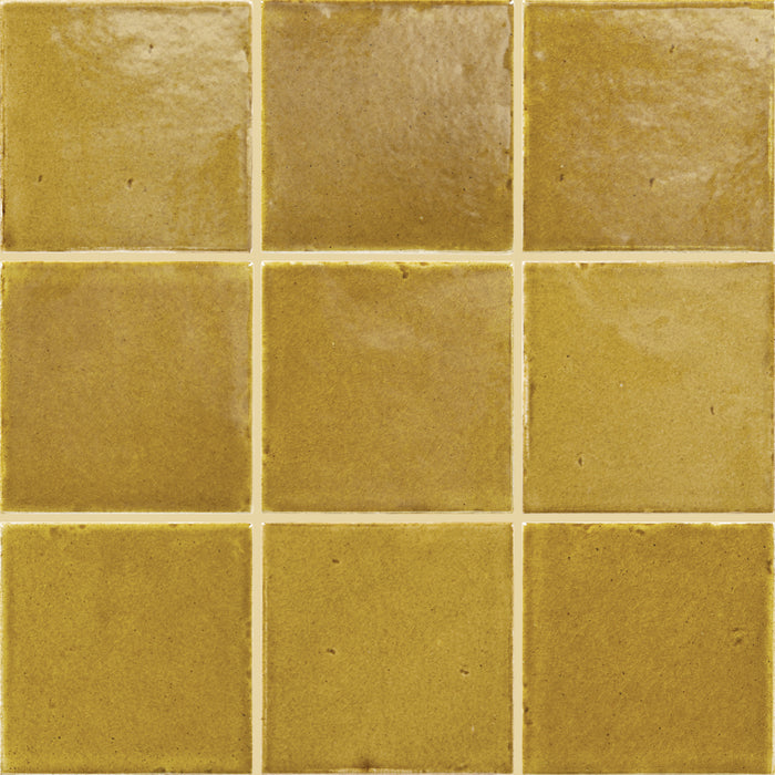 Daltile - Contempee Collection - 4 in. x 4 in. - Handcrafted Glossy Ceramic Wall Tile - Marigold Variation View