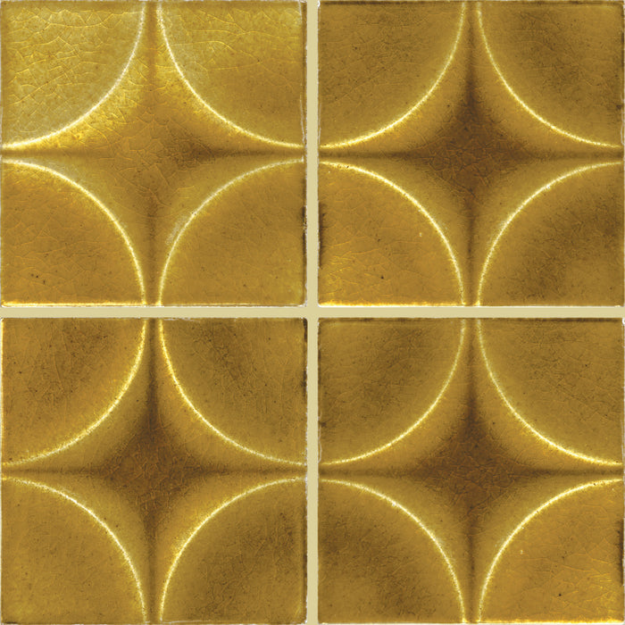 Daltile - Contempee Collection - 4 in. x 4 in. - Star Glossy Ceramic Wall Tile - Marigold Variation View