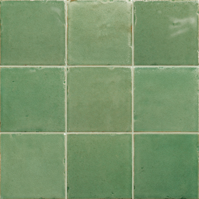 Daltile - Contempee Collection - 4 in. x 4 in. - Handcrafted Glossy Ceramic Wall Tile - Ivy Variation View