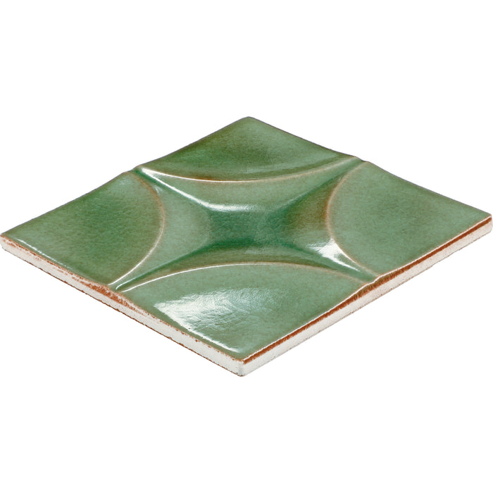 Daltile - Contempee Collection - 4 in. x 4 in. - Star Glossy Ceramic Wall Tile - Ivy Angled View