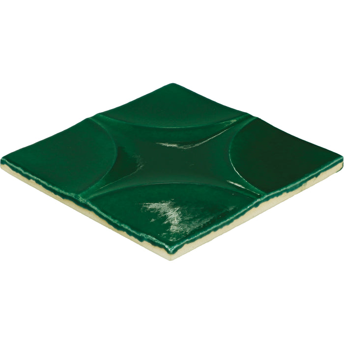 Daltile - Contempee Collection - 4 in. x 4 in. - Star Glossy Ceramic Wall Tile - Fern Angled View