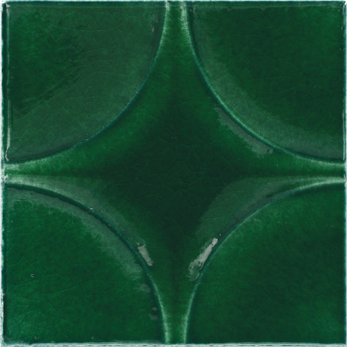 Daltile - Contempee Collection - 4 in. x 4 in. - Star Glossy Ceramic Wall Tile - Fern