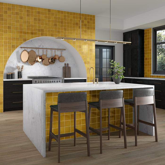 Daltile - Contempee Collection - 4 in. x 4 in. - Handcrafted Glossy Ceramic Wall Tile - Marigold Room scene 2