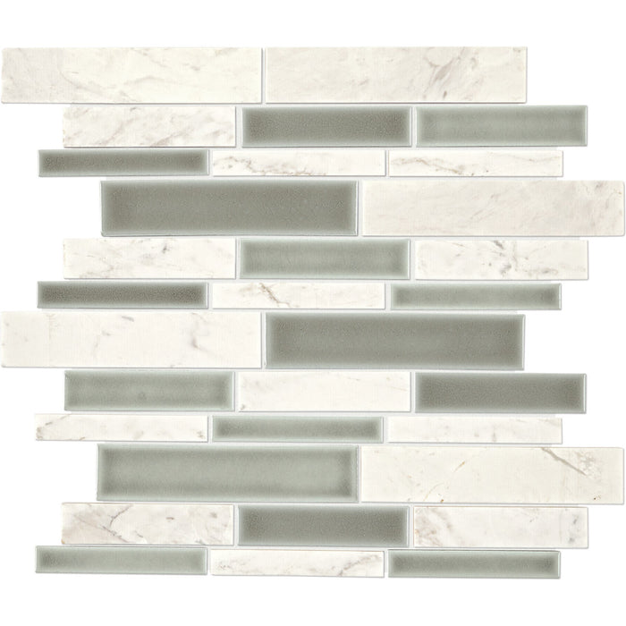 Daltile - Raine - Linear Random Mosaic - Polished - Stratus White Blend DA34