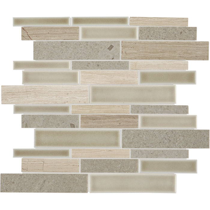 Daltile - Raine - Linear Random Mosaic - Polished - Cumulus Grey Blend DA36