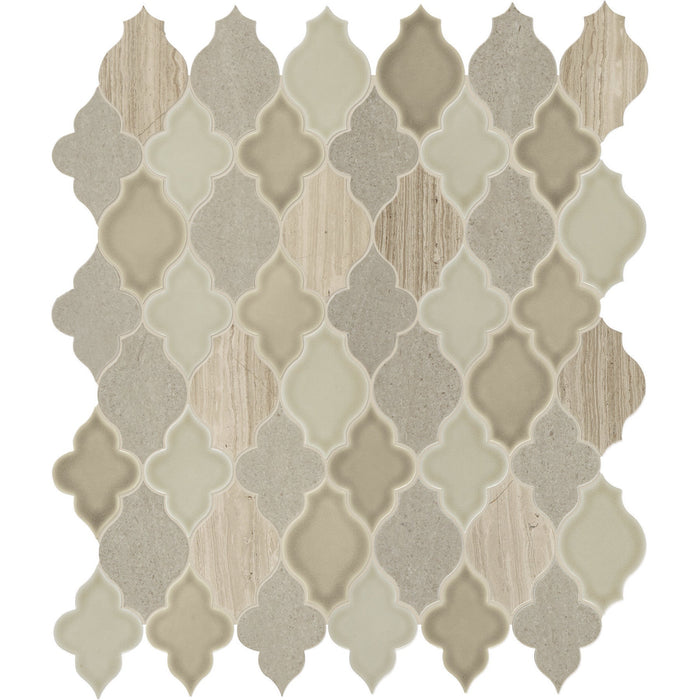 Daltile - Raine - Arabesque Mosaic - Polished - Cumulus Grey Blend DA42
