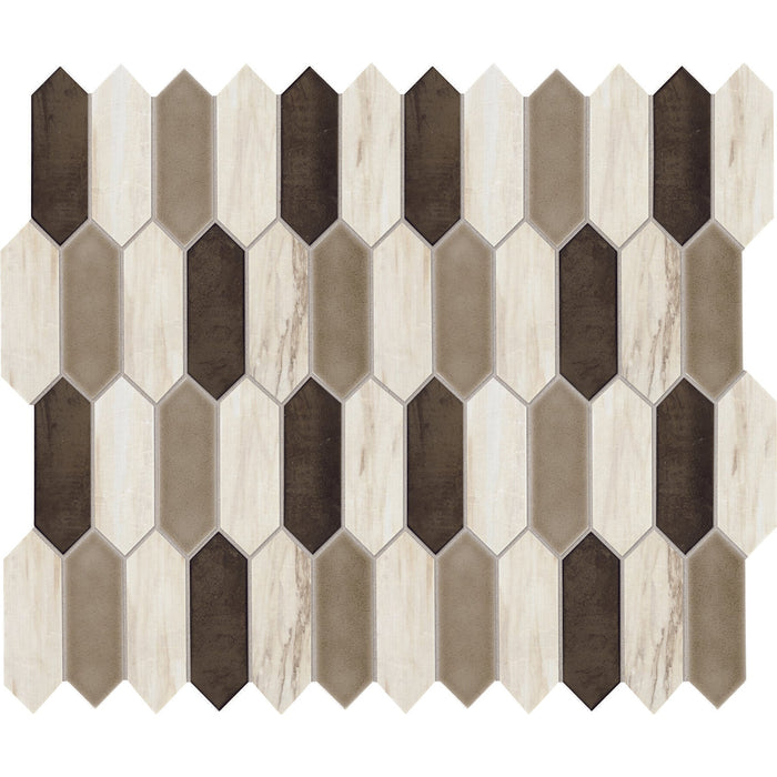 Daltile - Fonte - Picket Mosaic - 2" x 6" - Honed - Pier White Blend