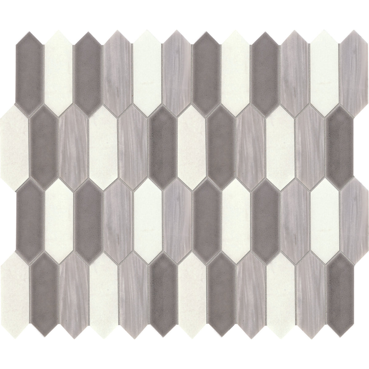 Daltile - Fonte - Picket Mosaic - 2&quot; x 6&quot; - Honed - Nautical Grey Blend