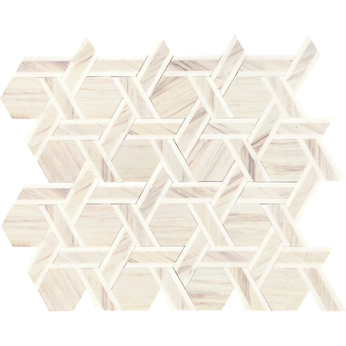 Daltile - Fonte - Rotating Hexagon Mosaic - Honed - Pier White Blend ...