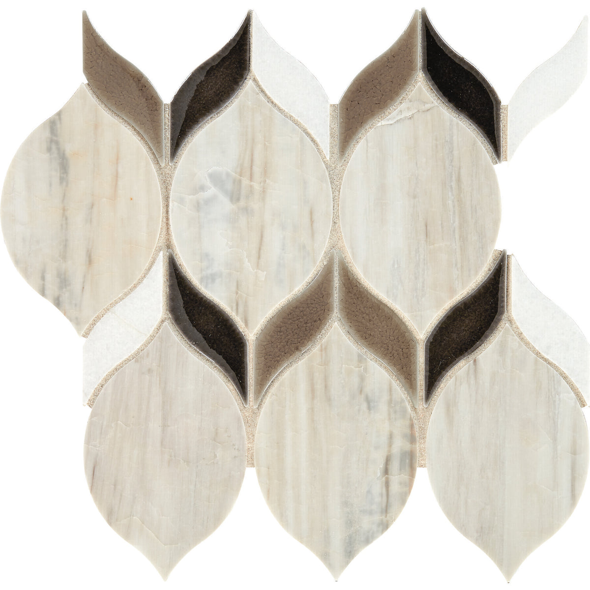 Daltile - Fonte - Double Leaf Mosaic - Polished - Pier White Blend